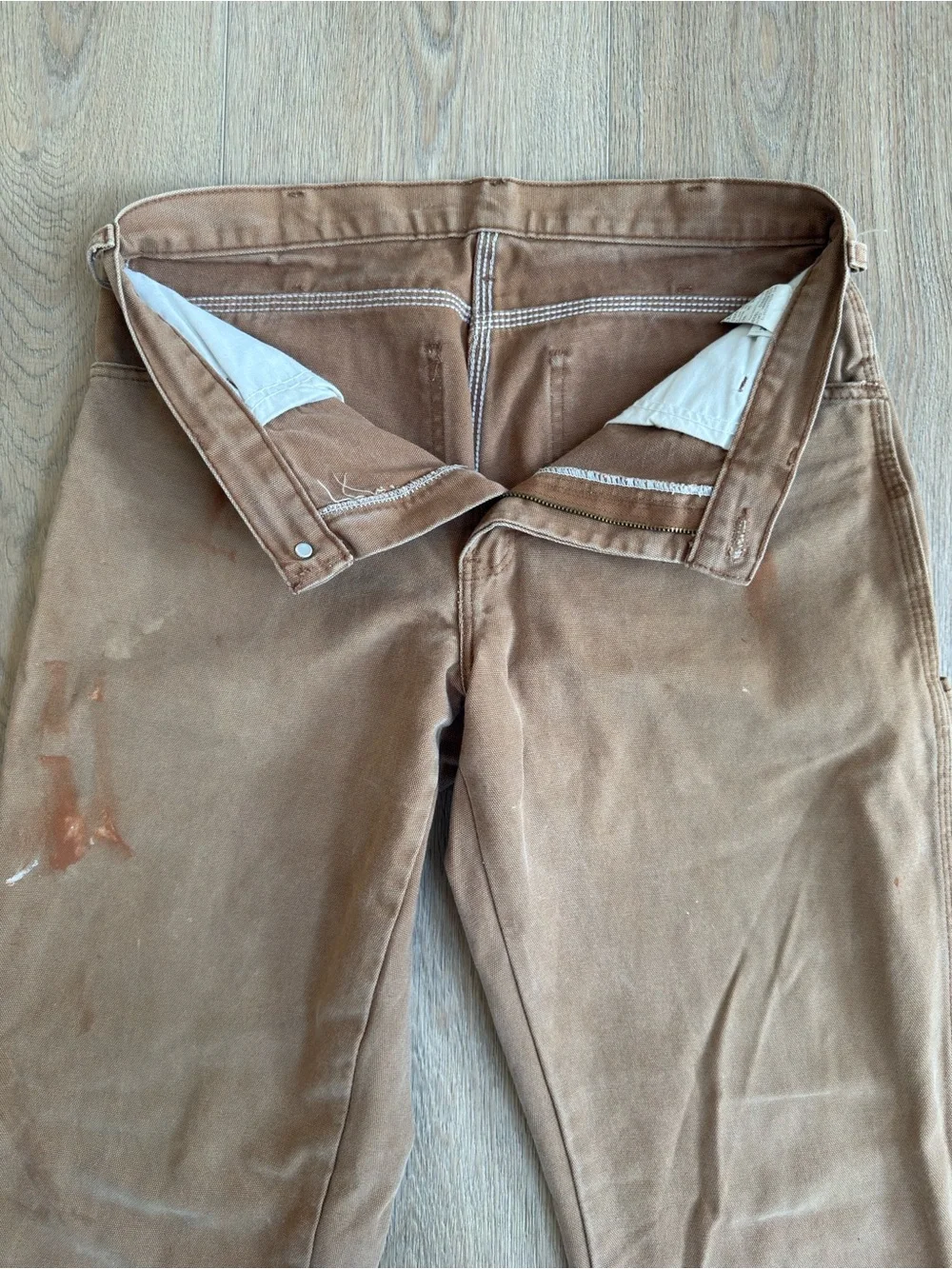 Y2K Dickies Mens Size 32x32 Distressed Canvas Workwear Utility Pants Thrashed